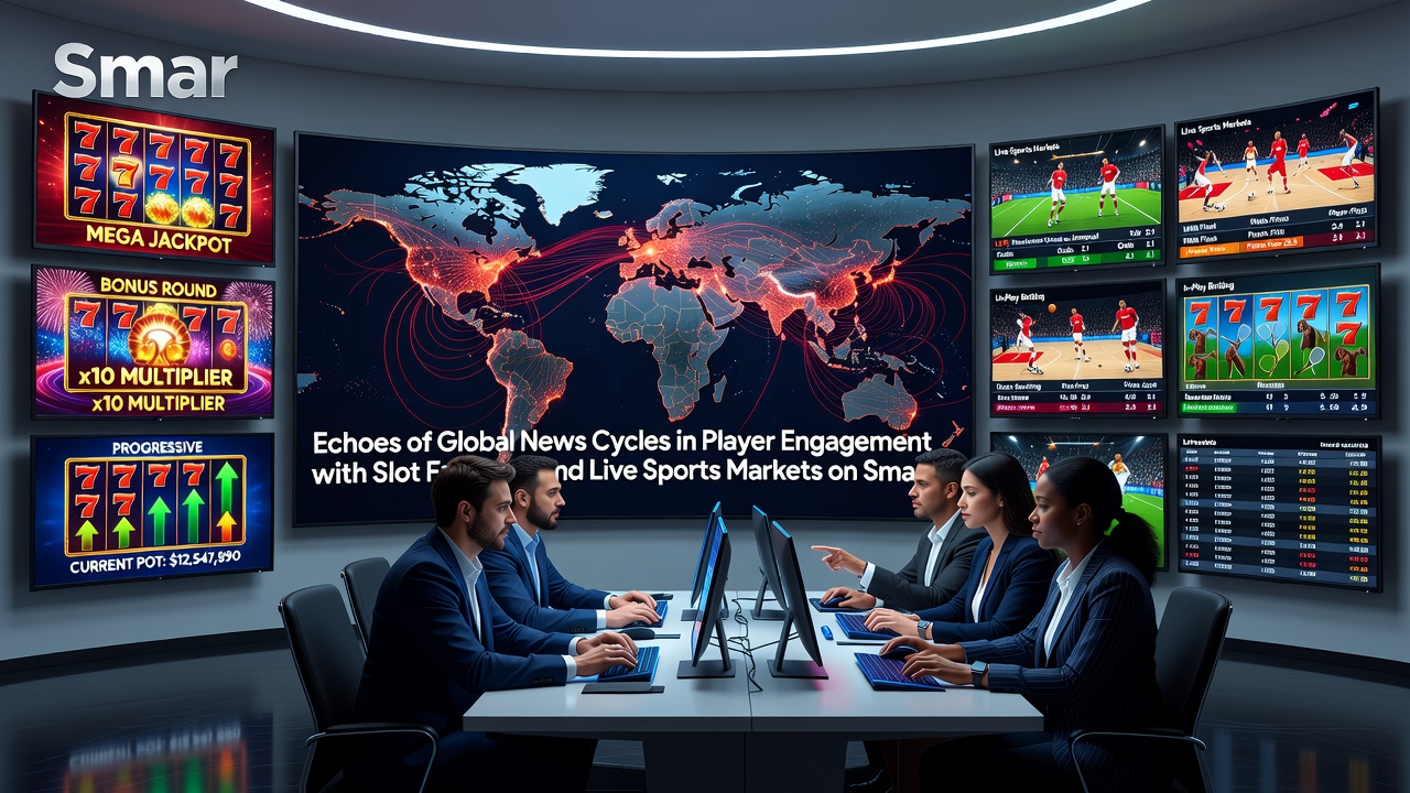 Analyse-Dashboard auf einem Smartphone, das Engagement-Daten für Slots und Sportwetten während Nachrichtenzyklen darstellt