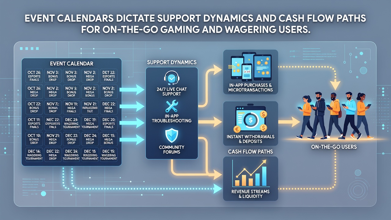 Cashflow-Analyse und Support-Interaktionen in einer mobilen Wett-App während eines Eventkalender-Peaks