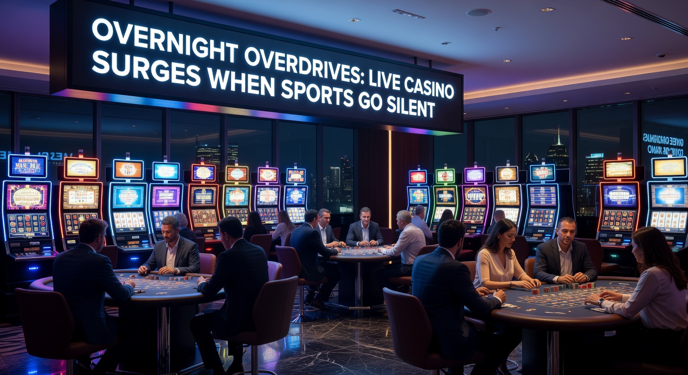 Graphik mit Überlagerung von Sport- und Casino-Traffic-Kurven, die nächtliche Peaks im Live-Casino-Bereich zeigen